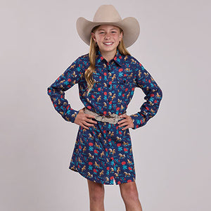 Girl's Horses & Roses Dress - Roper