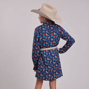 Girl's Horses & Roses Dress - Roper