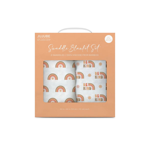 Be Kind Rainbows Swaddle Blanket Set - JuJuBe