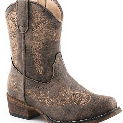 Toddler's Riley Scroll Brown Boot - Roper