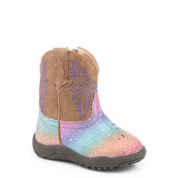 Infant Glitter Rainbow Cowbabies Boots - Roper