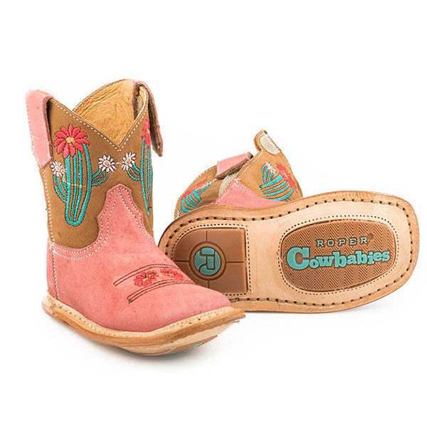 Infant's Cowbabies Pink Cactus Boots - Roper