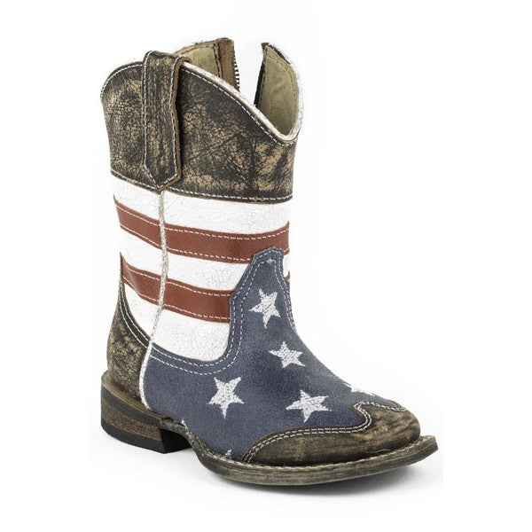 Toddler's American Flag Boots - Roper