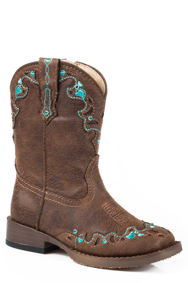 Girls Toddler Brown with Hearts - Roper