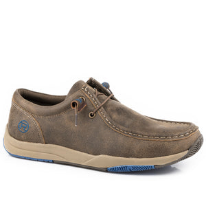 Men's Vintage Brown Leather All Over Shoe - Roper