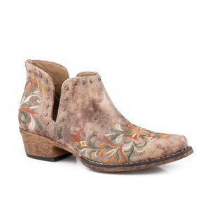 Women's SNIP TOE WITH FLORAL DESIGN BOOTIE - ROPER