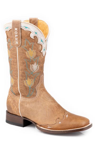 Women's Retro Flora Brown Boot - Roper