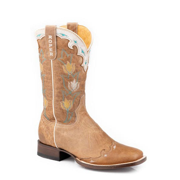 Women's Retro Flora Brown Boot - Roper