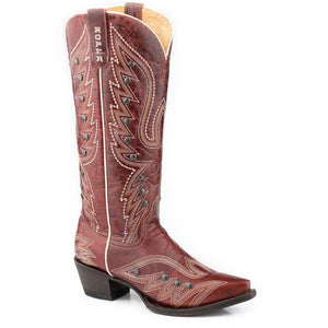 WOMEN'S BRANDY VINTAGE RED LEATHER BOOT - ROPER