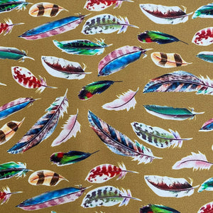 Feather Print Silk Wild Rag