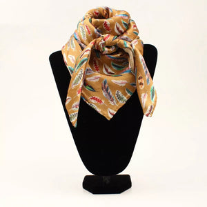 Feather Print Silk Wild Rag
