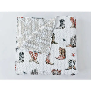 Thunderbird Boots Neutral Baby Blanket - Ida Mae Home