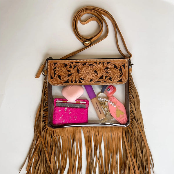 Clear Tooled Crossbody Stadium Purse - Boho Ranch Shop