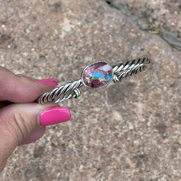 Navajo Pink Dream Mojave Bracelet- Nizhoni Traders LLC