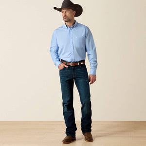 Men's Wrinkle Free Solid Light Blue Shirt - Ariat