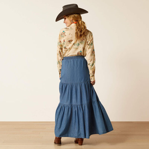 Women's Chambray Tier Skirt - Ariat