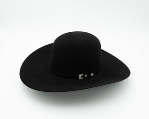 100X Black Open Crown Hat - Rodeo King
