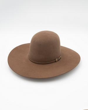 100X Tan Belly Open Crown Felt Hat - Rodeo King
