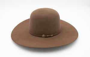 100X Tan Belly Open Crown Felt Hat - Rodeo King
