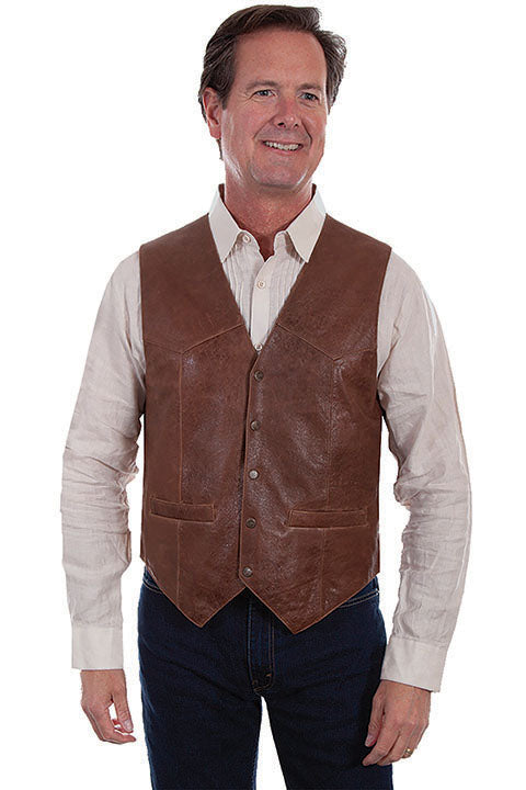 Men's Leather Vest - Scully