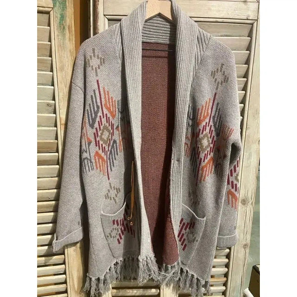 Aztec Fringe Cardigan - Cotton & Rye Outfitters