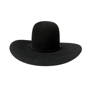 10X Black Open Crown Felt Hat - Rodeo King