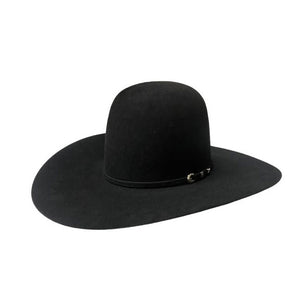 10X Black Open Crown Felt Hat - Rodeo King