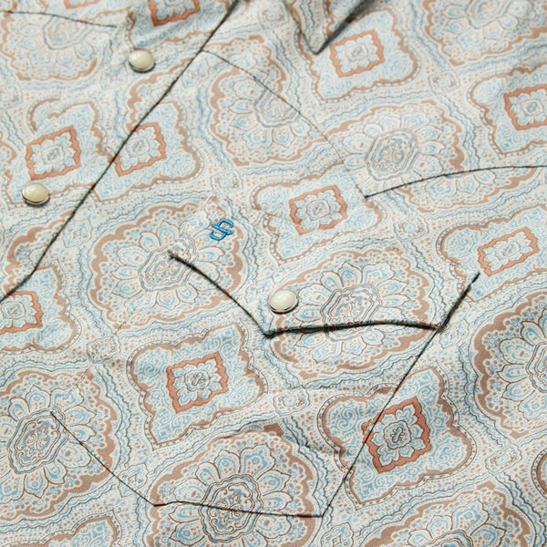 Men's Aqua Paisley Shirt - Stetson