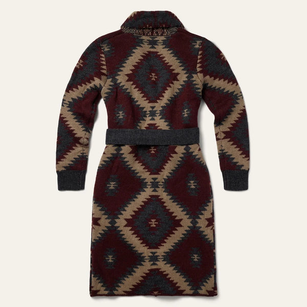 Wine Aztec Sweater Duster