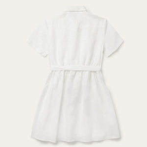 Tonal White Linen Dress - Stetson