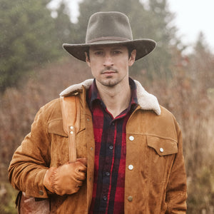 Men's Vintage Tan Suede with Shearling - Stetson