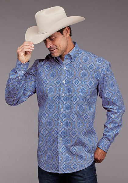 Men's Chambray Medallion Paisley Shirt - Stetson