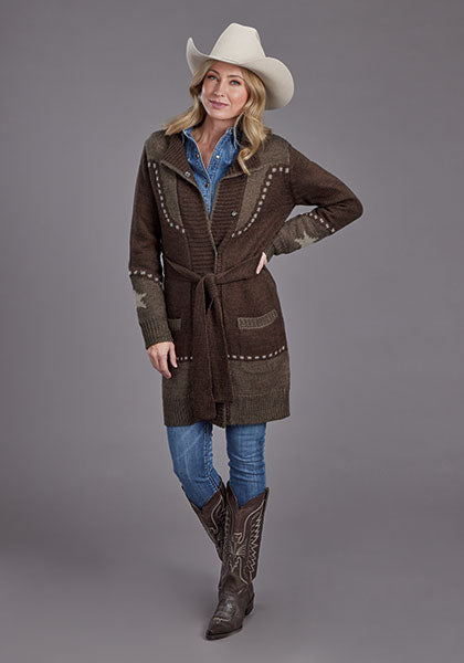 Womens Belted Cardigan Sweater - Stetson