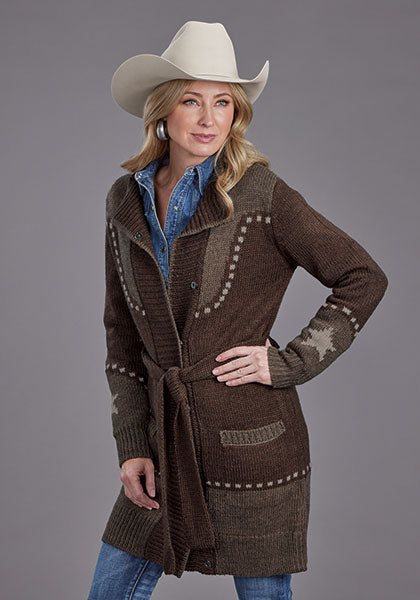 Womens Belted Cardigan Sweater - Stetson