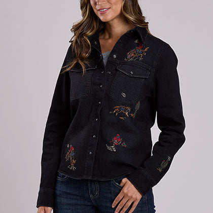 Women's Denim Embroidered Shirt - Stetson