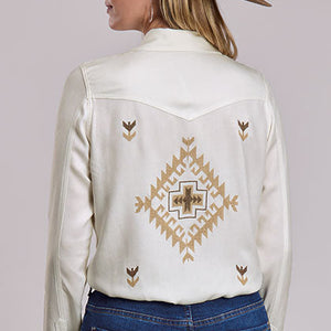 Women's Cream Rayon Blouse - Stetson