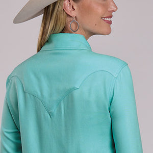 Women's Turquoise Rayon Blouse - Stetson