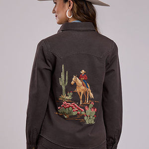 Women's Embroidery Denim Shirt - Stetson