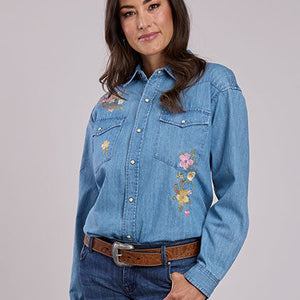 Women's Oversized Blouse W/Floral - Stetson
