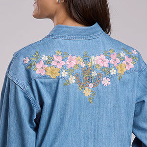 Women's Oversized Blouse W/Floral - Stetson