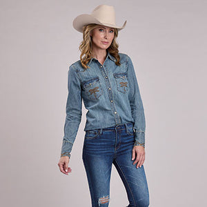 Women's Denim Diamond Snap Shirt - Stetson