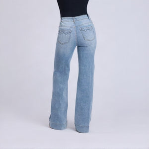 Women's High Rise Wide Leg Jeans Med Wash - Stetson