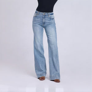 Women's High Rise Wide Leg Jeans Med Wash - Stetson