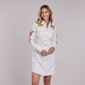 Women's Embroidered Denim Shirt Dress - Stetson