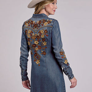 Women's Embroidered Denim Snap Dress - Stetson