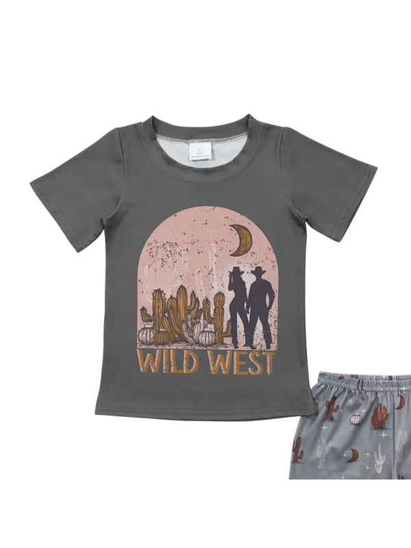 Boys Wild Western Summer Shorts Sets