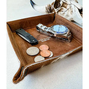 Cowhide Leather Tray - Boho Ranch Shop