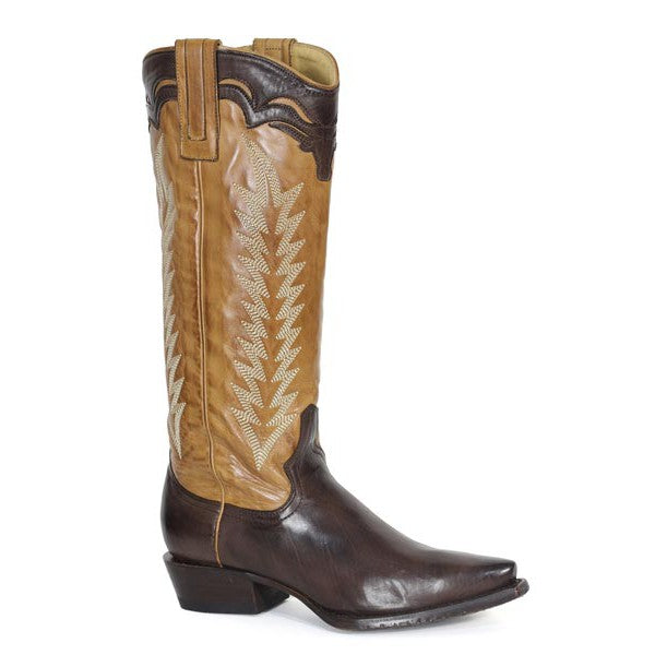 WOMEN'S CHOCOLATE & GOLD SNIP BOOT - STETSON