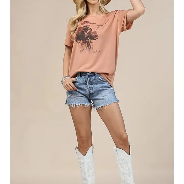 Andrea Cow Graphic Tee - Avery