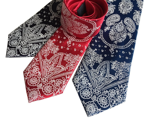 Men's Bandana Print Necktie - Cyberoptix Tie Lab